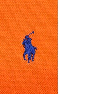 POLO RALPH LAUREN CLASSIC FIT SHIRT 100% COTTON SHIRT ORANGE & NAVY MEDIUM, M